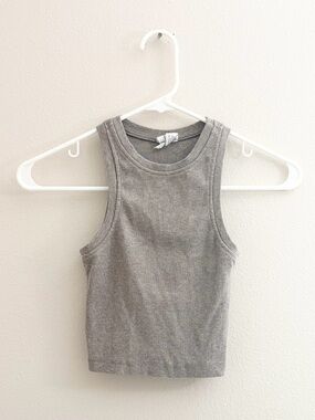 5/$15 🩷 Tilly's Gray/brown Ribbed Tank Top - Sleeveless Crop Style